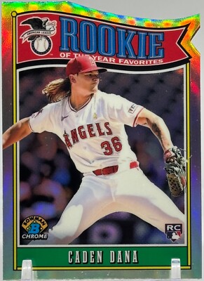 2025 Bowman Caden Dana RC Chrome RoTY Favorites Die-Cut Insert #ROY-7 LA Angels