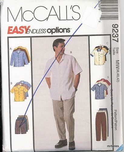 Fuera de imprenta McCalls Patrón de Costura Camisas para Hombre Prendas para el torso Tú eliges - Imagen 12 de 29