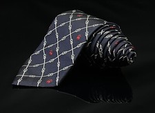 Vintage Brooks Brothers Golden Fleece Logo Necktie Navy Blue Red Sheep Tie RARE