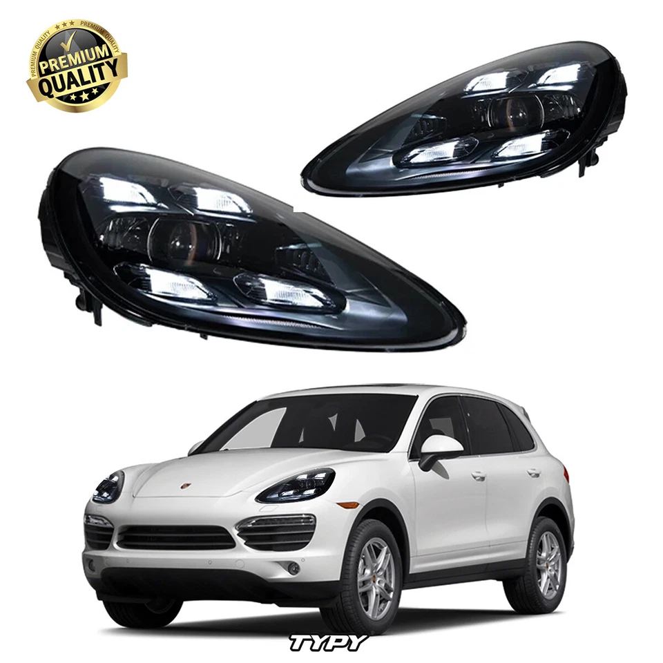 For Porsche Cayenne 2011-2014 Animation Front Lamps Pair LED Headlight Assembly - Image 2 of 4