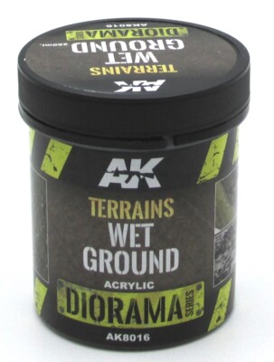 AK Interactive AK8016 Terrains Wet Ground [250ml] (Diorama Series) Soil Dirt Mud