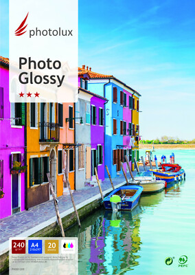 Photolux Photo Glossy 240gsm A4 - 20 Blatt Fotopapier Für Epson EcoTank