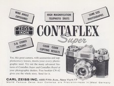 1960 Zeiss Ikon Contaflex Super: Wide Angle Exposures Vintage Print Ad