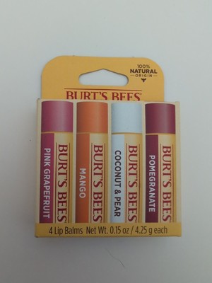 Burt's Bees Superfruit Lip Balms 4 Pack Value Pack 0.15 oz. each