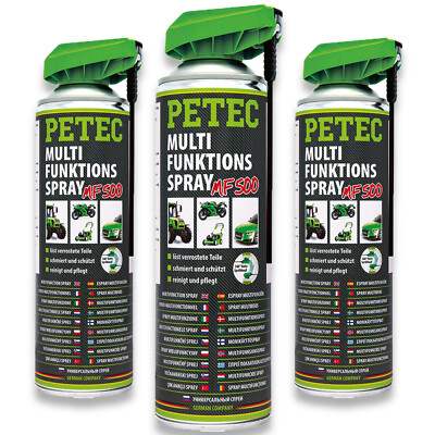 3 x PETEC Multispray MF500 Kriechöl Pflegeöl Rostlöser Kontaktspray 500ml