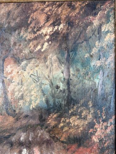 Vintage Framed Oil Painting Landscape Trees Woods Artist Signed Morrow Original - Picture 6 of 24
