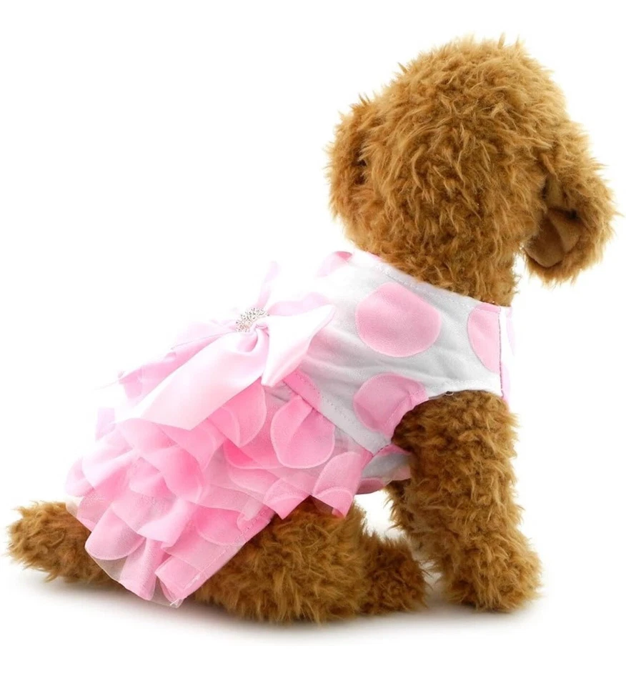 Lot Of 25 Party Skirts with Bow tie Princess Tutu Polka Dog/Cat Clothes pink - Image 3 of 4