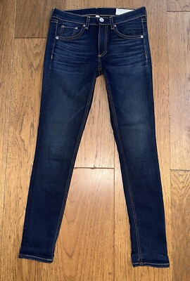 Rag & Bone Jeans Womens 27 Blue Ankle Skinny Stretch Denim Bloo Moon Dark Wash