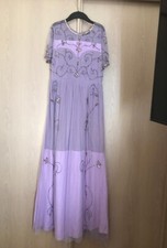 Boohoo Lilac Puple Dress With Beads & Sequins Size UK 8