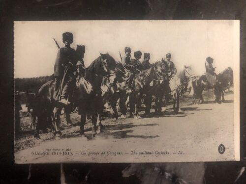 Mint France RPPC Postcard WWI Group Of Russian Cossacks on Horseback