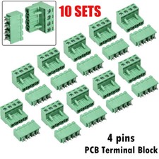 20PCS 4 Pin 5.08mm Pitch Male Female PCB Screw Terminal Block