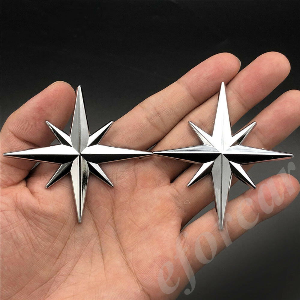 2-Pack Chrome Metal Turbo “T” Emblem Badges – For Car Trunk, Tailgate Decal Stickers-303144