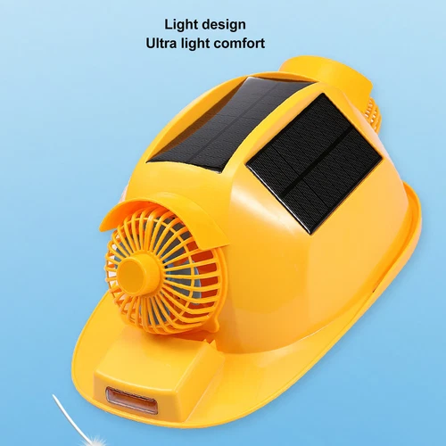 Casco de seguridad con ventilador solar casco aplicaciones anchas tamaño ajustable con luz Reino Unido - Imagen 9 de 10