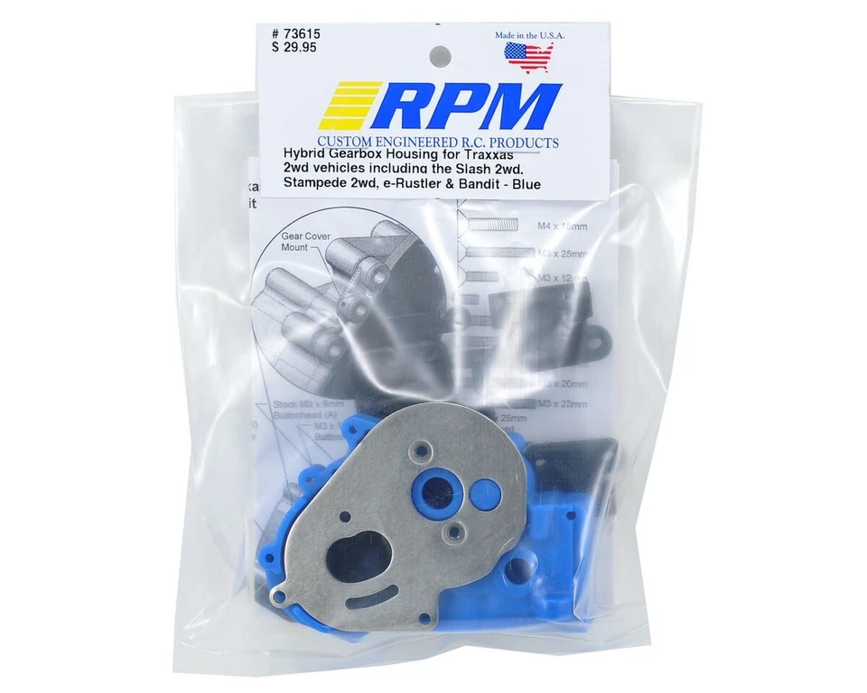 RPM Getriebegehäuse und Querlenkerhalter blau Slash RPM-73615 Rustler VX ... - Bild 2 von 2