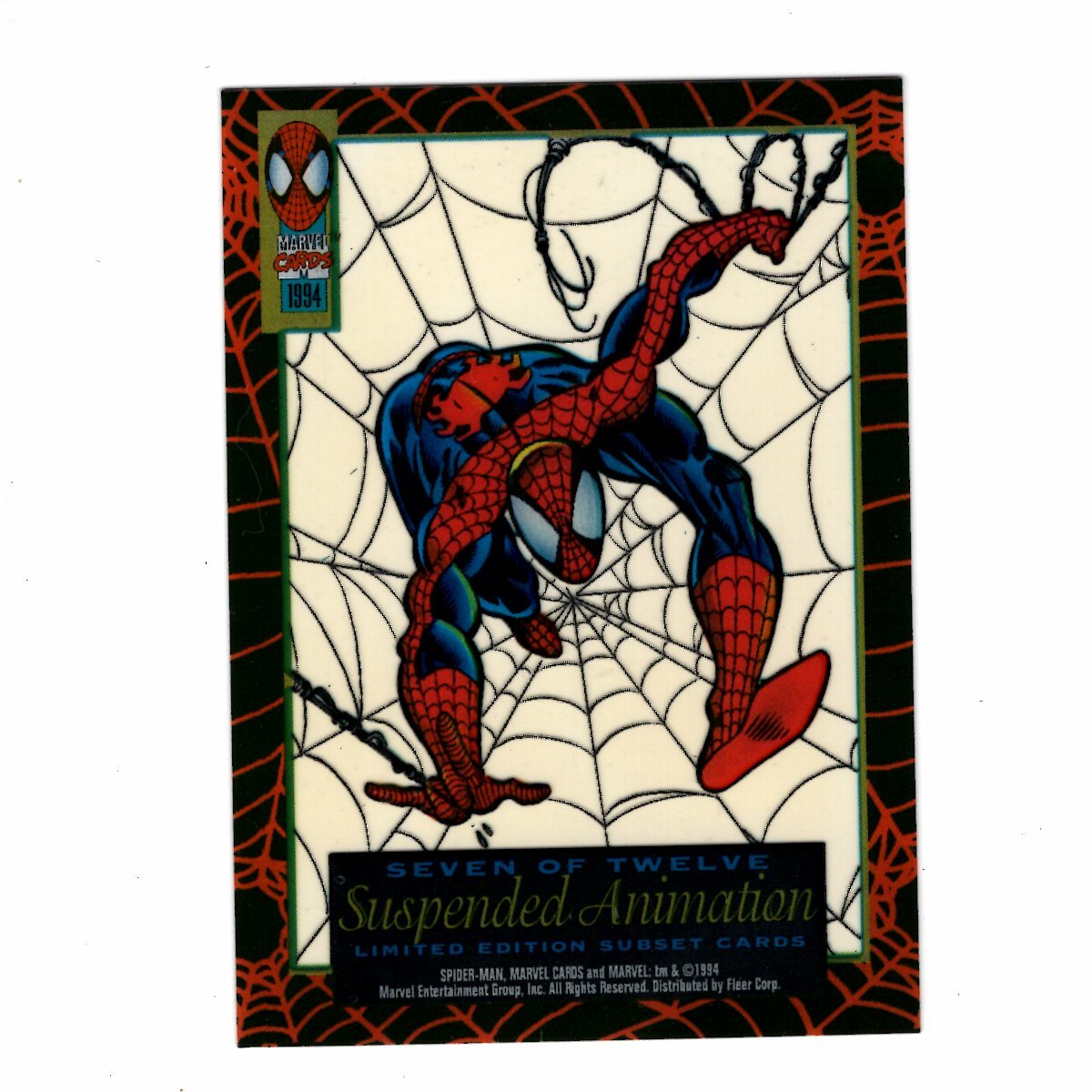 1994 Marvel Fleer Suspended Animation Spiderman Acetate Insert
