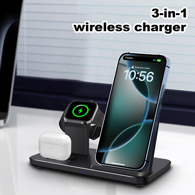 15W Wireless Charger Dock 3in1 Charging Station For Apple Watch Air Pods iPhone