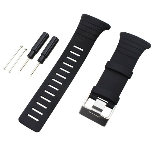 Ersatz-Silikon-Uhrenarmband Armband Strap für Suunto Core All Black UK - Bild 3 von 3