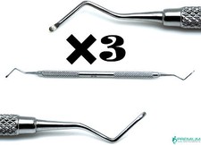 3× Dental Excavator 816-B, Restorative Double Ended Endo Spoon 1.4mm UPGRADED