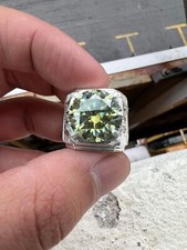 Green Zircon Gemstone 925 Sterling Silver Ring For Men's 0989