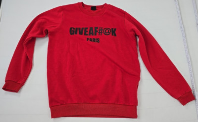 FSBN Sweatshirt S Rot  GIVEAF#@K PARIS  Regular Fit Pullover Streetwear Unisex