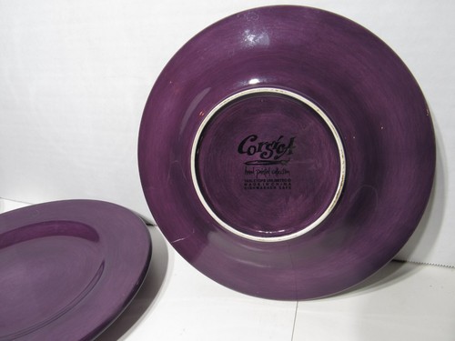 Set of 7 Tabletops Corsica Purple 8 5/8" Side Plates Round Hand Painted Vintage - Picture 5 of 7