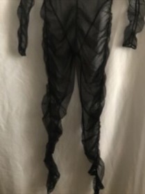 Maison Close Longewear Ruched Sheer Mesh Catsuit Black Size XS US 2 Inseam 28 In