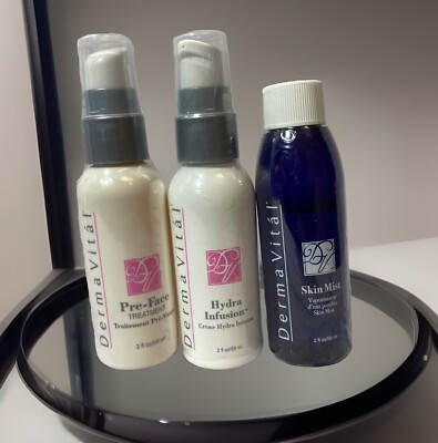 Derma Vital, 3pc Set, Pre-Face Treatment, Hydra Infusion, Skin Mist, New, Sealed