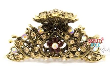 Woman Rhinestones Crystal X Large Flowers metal hair Clip Hair Claw Hair clamp 