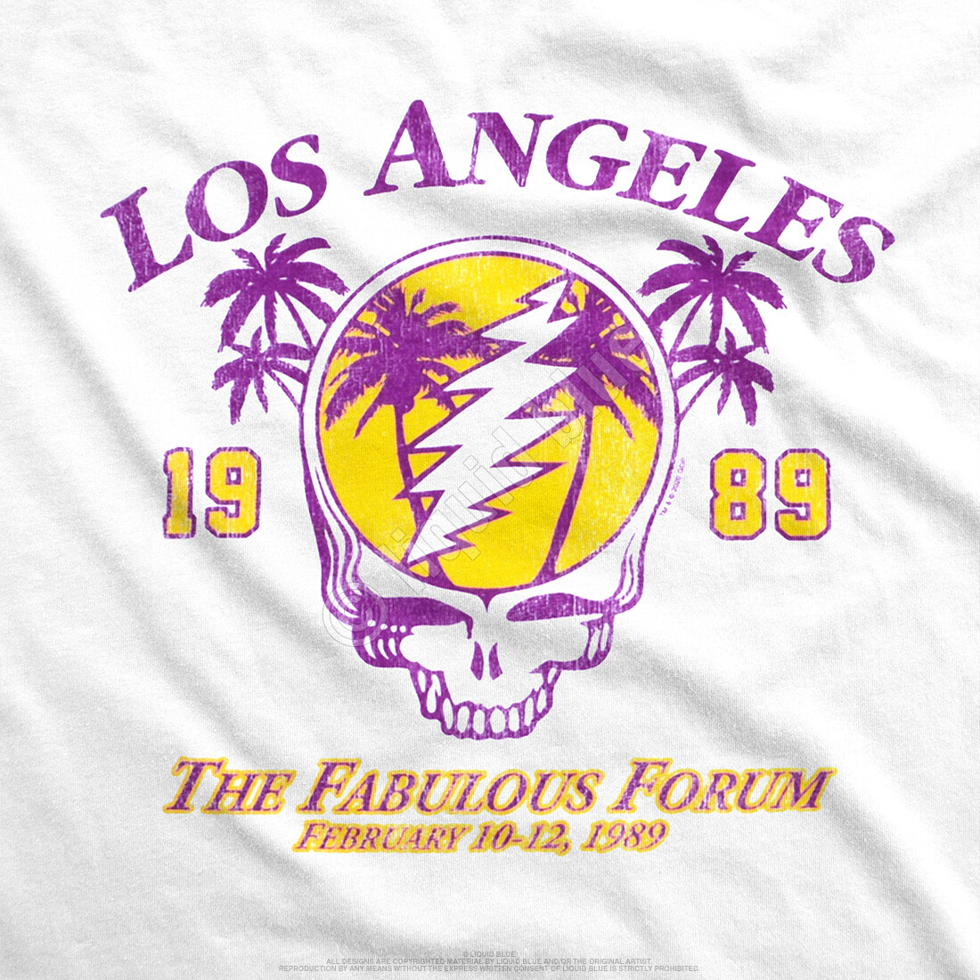 GRATEFUL DEAD-LA DEAD-THE FABULOUS FORUM 1989-WHITE T-SHIRT S-M-L 