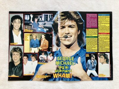 Wham!   ●     ワム!　　販促　非売品ポスター　1980年代 WHAM 1985 GEORGE MICHAEL Clipping Poster Swedish Music magazine