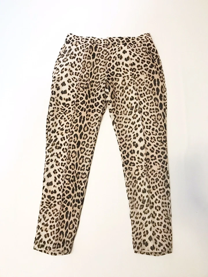 Pantalones Haute Hippie 100% Seda Estampado Animal Talla 4