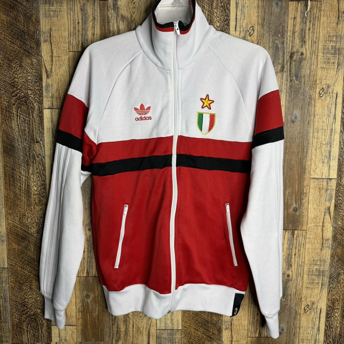AC MILAN 2009 FOOTBALL JACKET ORIGINAL ADIDAS E14849 MEN AC MILAN 2009 FOOTBALL JACKET ORIGINAL ADIDAS E14849 MEN