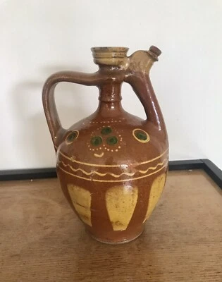 Pichet Céramique Émaillée Art Populaire Ancien Antique Début XXème - Photo 1/4