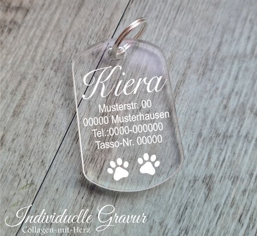 WIENS3D Hundemarke Mit Gravur - Personalisiert Mit Name - 30 X 38 Mm