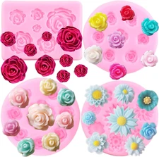 Rose Flower Silicone Molds Daisy Flower Fondant Mold for Cake Decorating Cupcake