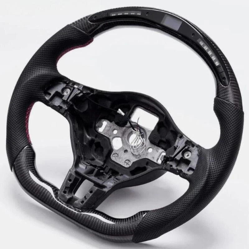 LED Real Carbon Fiber Steering Wheel Fit 2008-2012 VW Golf 6 GTI MK6 Scirocco - Image 4 of 4