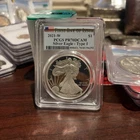 2021-W Proof $1 Type 1 American Silver Eagle PCGS PR70DCAM FDOI Flag Label LAST