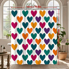 Colorful Heart Shower Curtain for Fun Bathroom Decor 260123