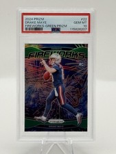 2024 Panini Prizm Drake Maye Fireworks Green #22 Gem Mint 10! 🔥