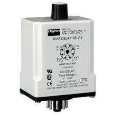 Dayton Single Function Time Delay Relay, Octal, On Delay, 1 Functions 24V AC/DC,