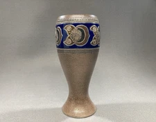 Westerwald Germany Salt Glazed Handarbeit Pottery Goblet Chalice Vase 8.5 H