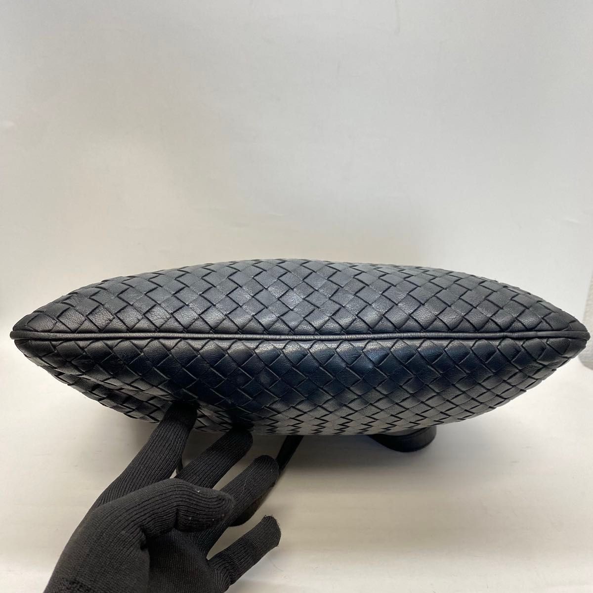 Bottega Veneta Intrecciato Tote Bag Black Leather Used thumbnail 4