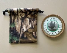 Turkey Hunting Camo Fleece Pot Call Storage Pouch w/ Drawstring