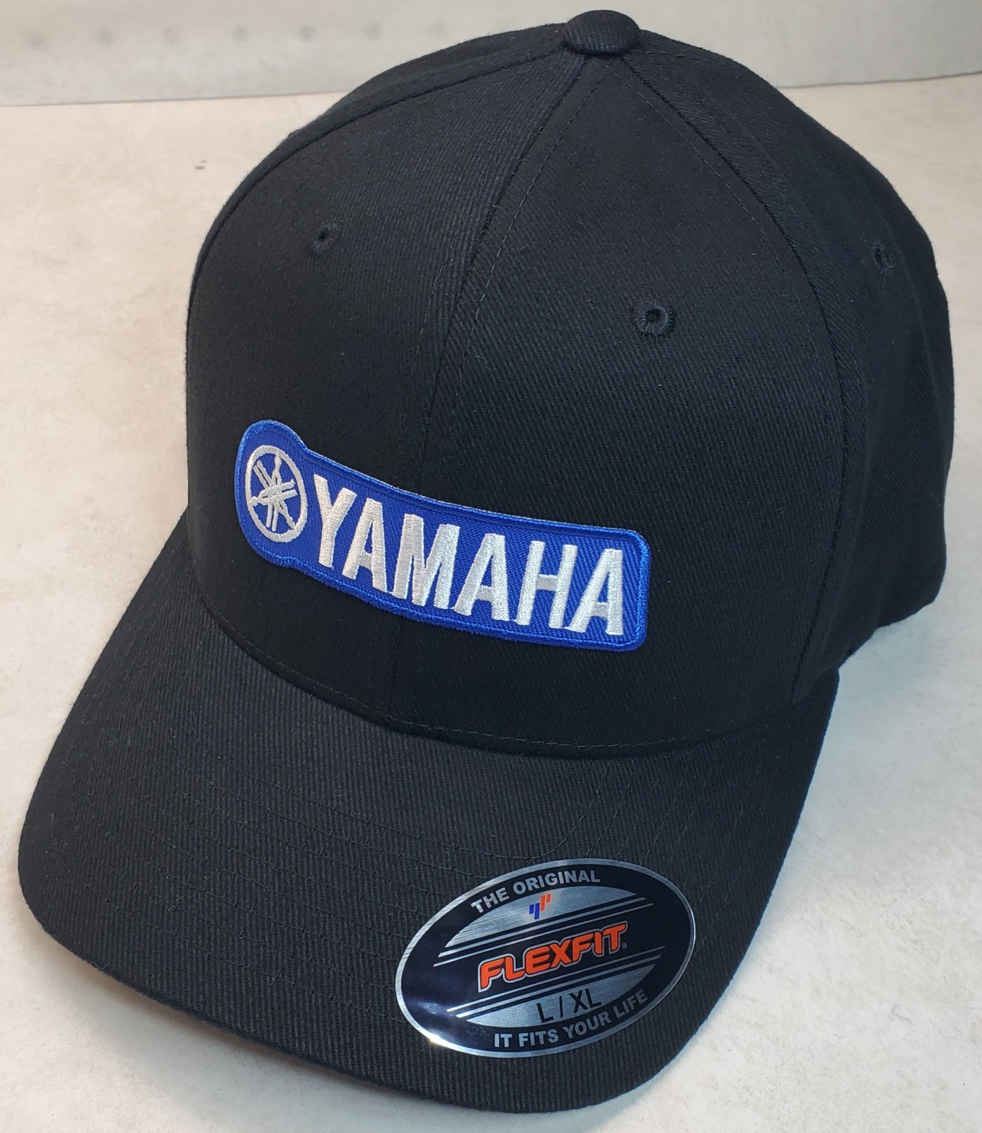 Yamaha Embroidered Patch Flexfit 6377 Brushed Twill / Black L/XL 7 1/8" - 7 5/8"