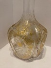 Antique French Pinched Glass Decanter Gold Gilt Beautiful — photo 2