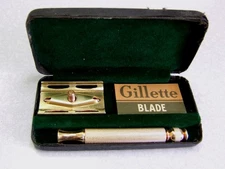 Vintage Gillette Pre-War 1938 45 TECH DE Safety Razor Set in Case
