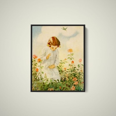 Jessie Willcox Smith - Dream Blocks - in the Roses - Paper or Canvas