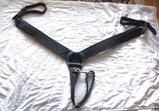 HORSE SIZE WESTERN BLACK BASKET WEAVED LEATHER BREAST COLLAR