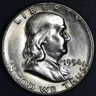 1954-S 50C FRANKLIN SILVER HALF DOLLAR KM# 199 Grade:  Choice BU A7151
