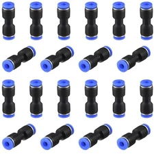 4mm Quick Fitting, 5/32” OD Push to Connect Pipe Tube Straight Fittings, Pneu...